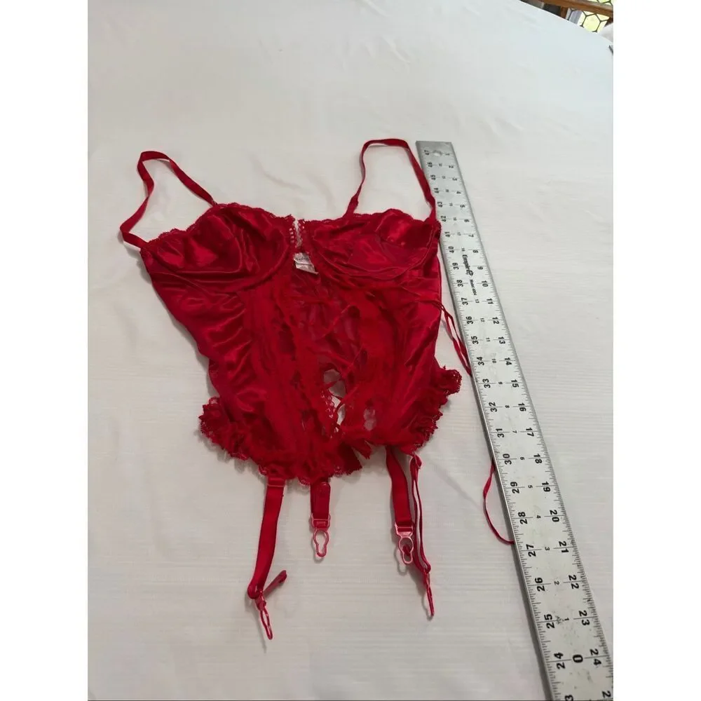 Fredrick’s Of Hollywood Red Vintage Bustier Size 34
